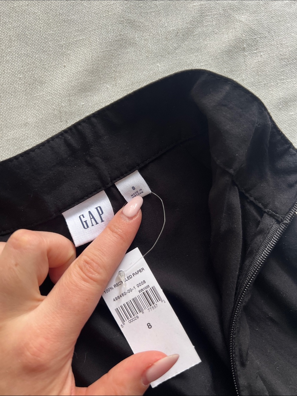 GAP Factory Black Midi Skirt with Ruffle Trim - Picture 7 of 9